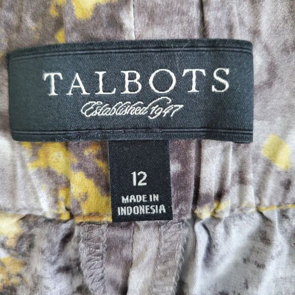Talbots Stretch Lightweight Floral Print Elastic Waist Pull-On Skirt Size 12 - Picture 4 of 5